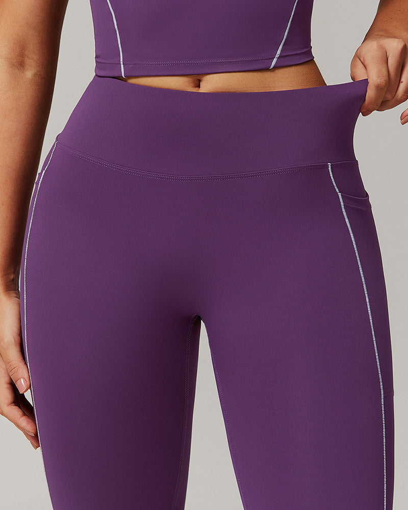 Factory Price High Quality Side Pocket Running Fitness Pants Leggings S-XL