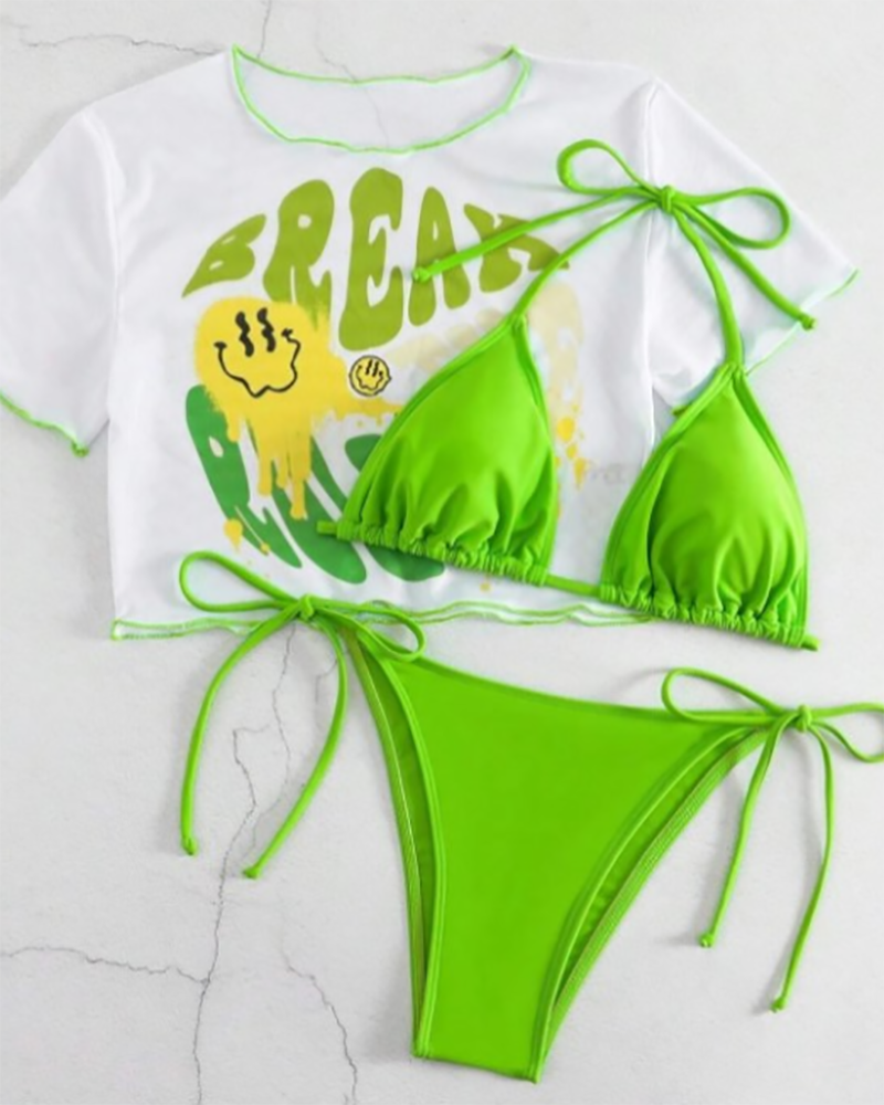 3pcs Set Wholesale Women Colorful Bikini Set S-L