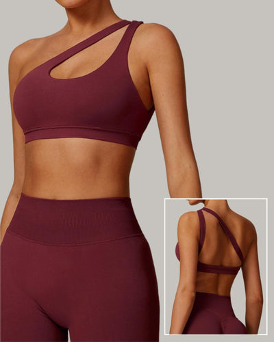 Women Hollow Out Slash Neck Quick Drying Running Yoga Bra S-XL