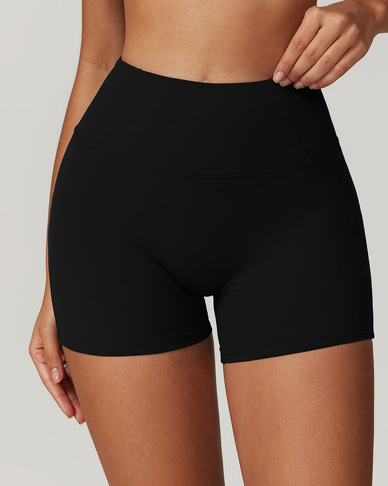 Women High Waist Yoga Hips Lift Running Sports Shorts S-XL