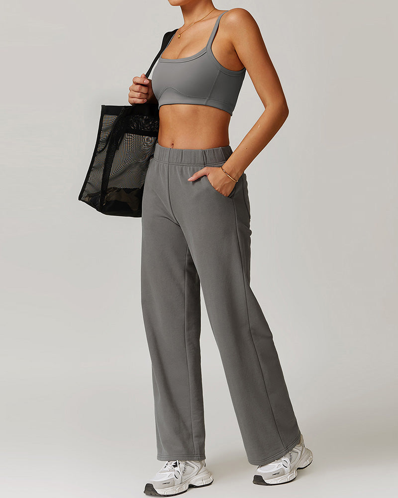 Women Sling Sports Bra Casual Swearpants Yoga Two-piece Sets S-XL