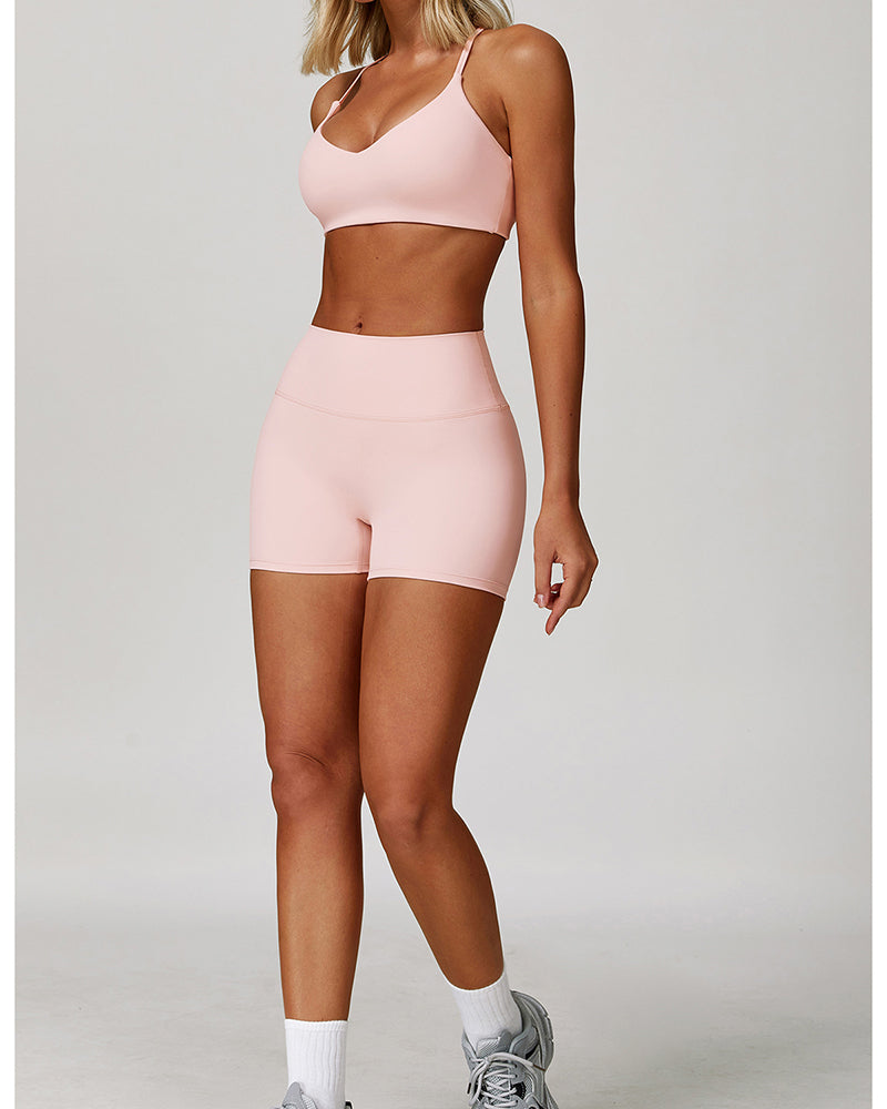 OEM New Wholesale Women Bra And Shorts Sports Yoga Two-piece Sets S-XL