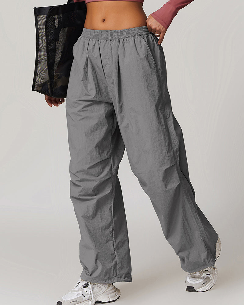 Outdoor Light Weight Breathable Sports Wide Leg Pants Running Pants S-XL