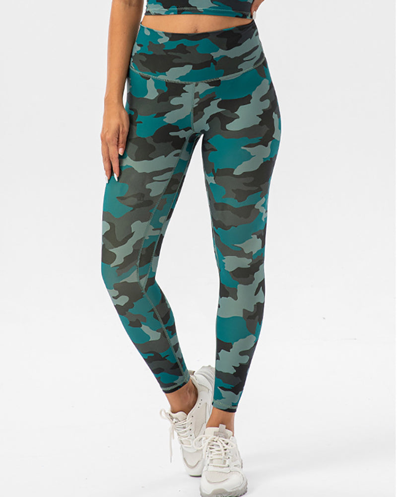 Summer Women Camo High Waist Sports Leggings Pants S-2XL