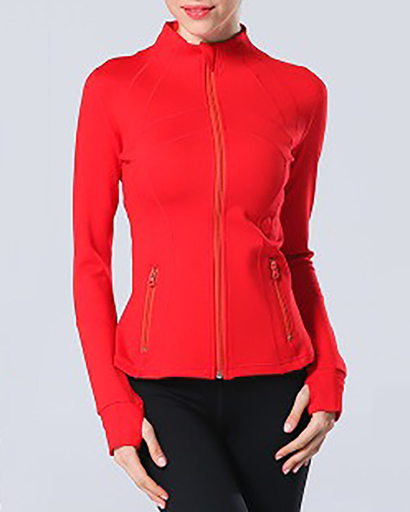 Long Sleeve Patchwork Slim Sports Running Jacket 2-12