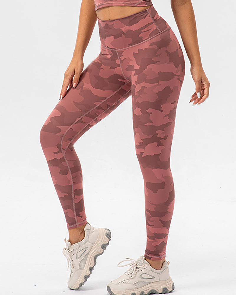 Summer Women Camo High Waist Sports Leggings Pants S-2XL