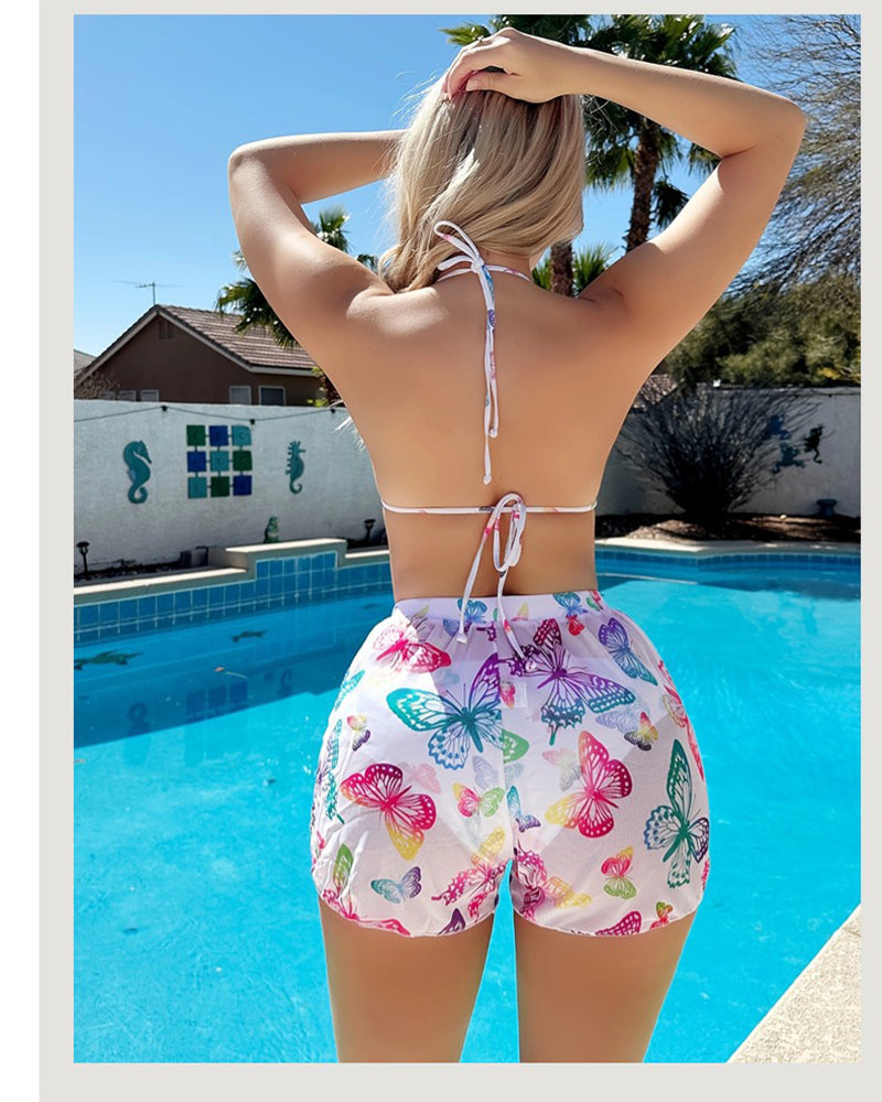 Butterfly Printed Women 3pcs Set Swimwear S-XL