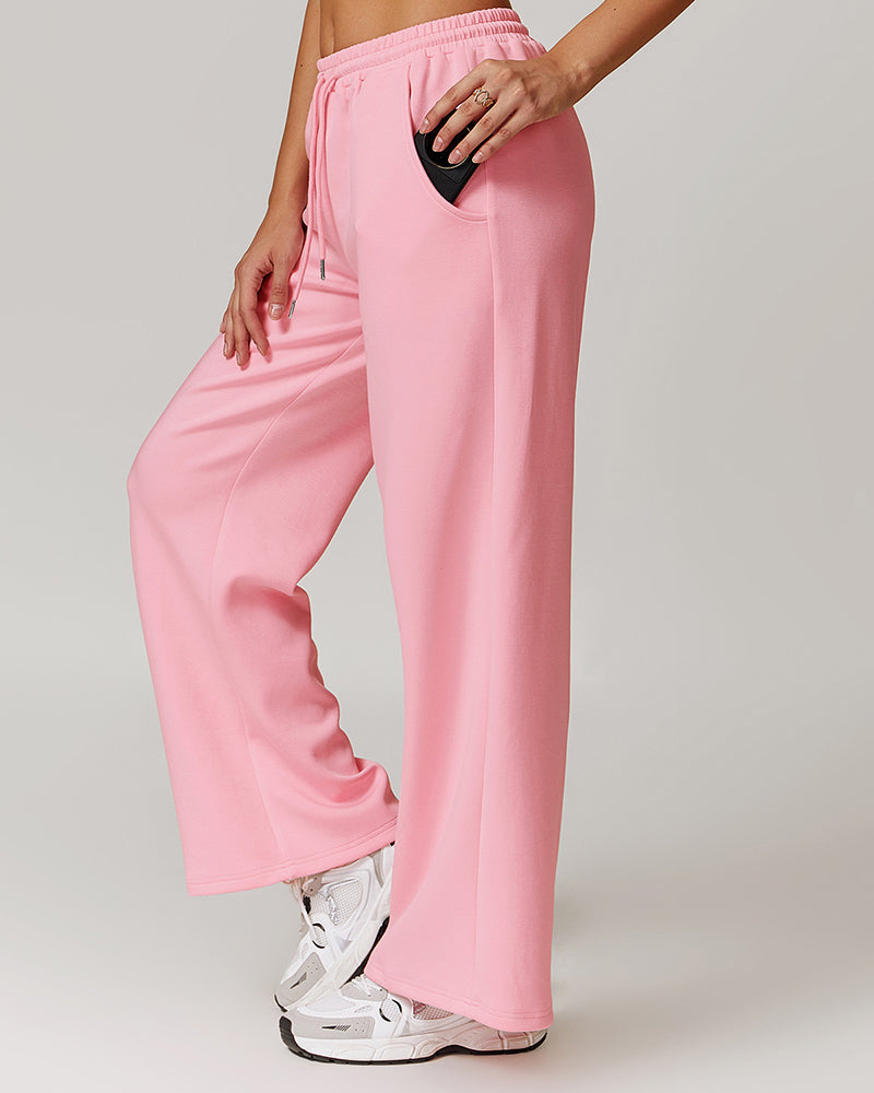 Spring Autumn Thin High Waisted Drape Loose Straight Leg Casual Pants Versatile Sports Sweatpants S-XL