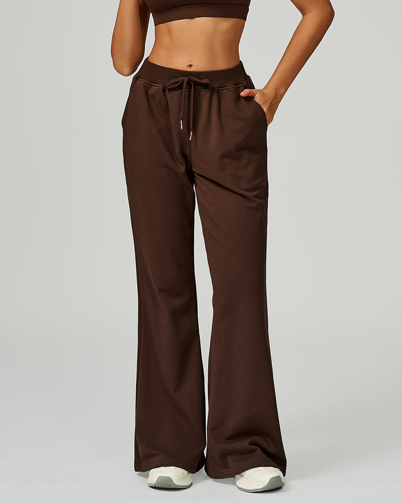 Women OEM High Waist Loose Wide Leg Sweatpants Sports Pants S-XL