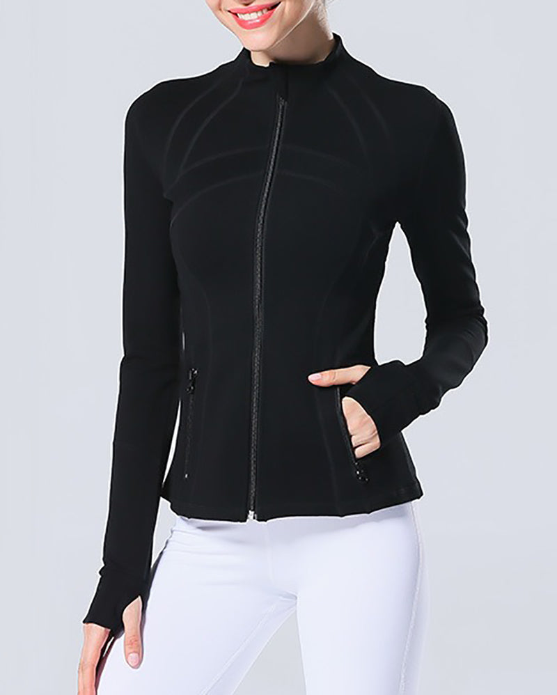 Long Sleeve Patchwork Slim Sports Running Jacket 2-12