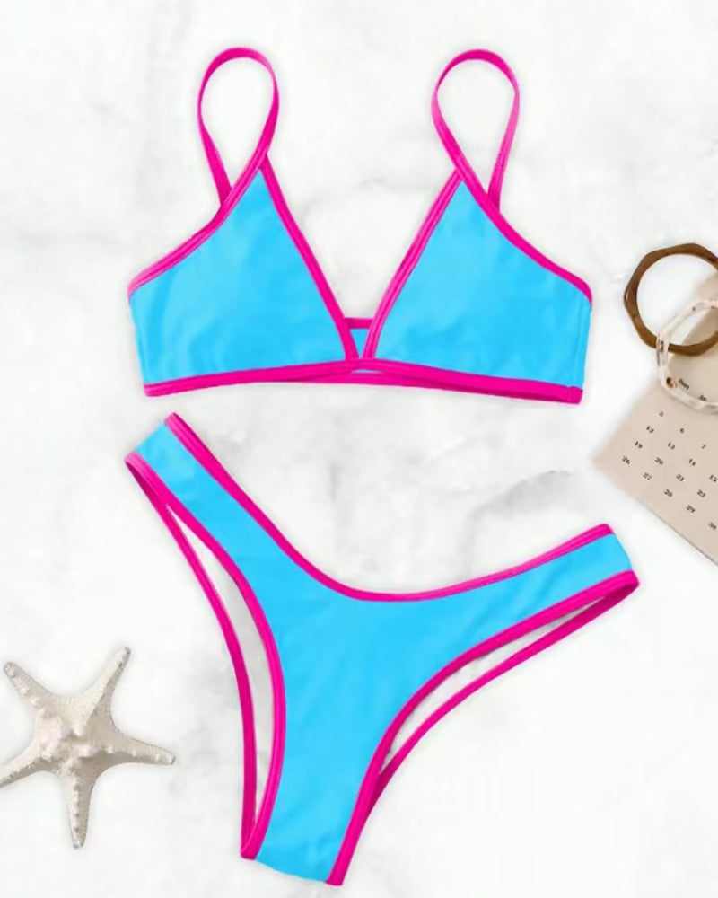 Solid Color Women Sporty Bikini Set S-L