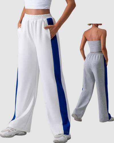 Summer Casual Quick Dry Women Straight Leg Pants Gray Blue White S-XL