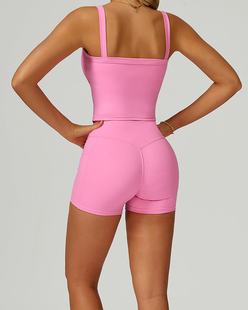 New OEM Sports Vest Running GYM Shorts Yoga Two-piece Sets S-XL