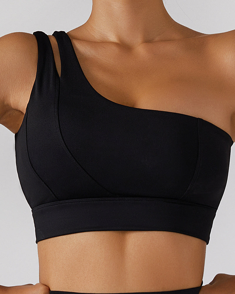 OEM Women One Shoulder Sports Yoga Bra S-L