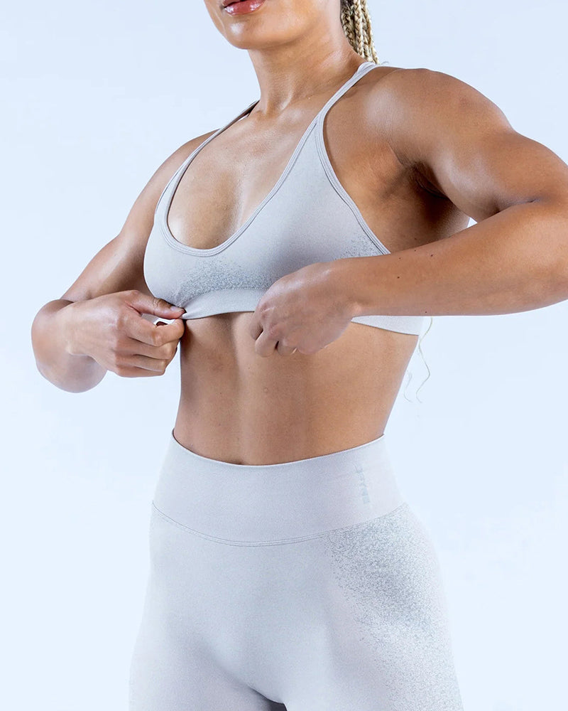 Solid Color DIY LOGO Women Halter Neck Fitness Work Out Bra XS-XL