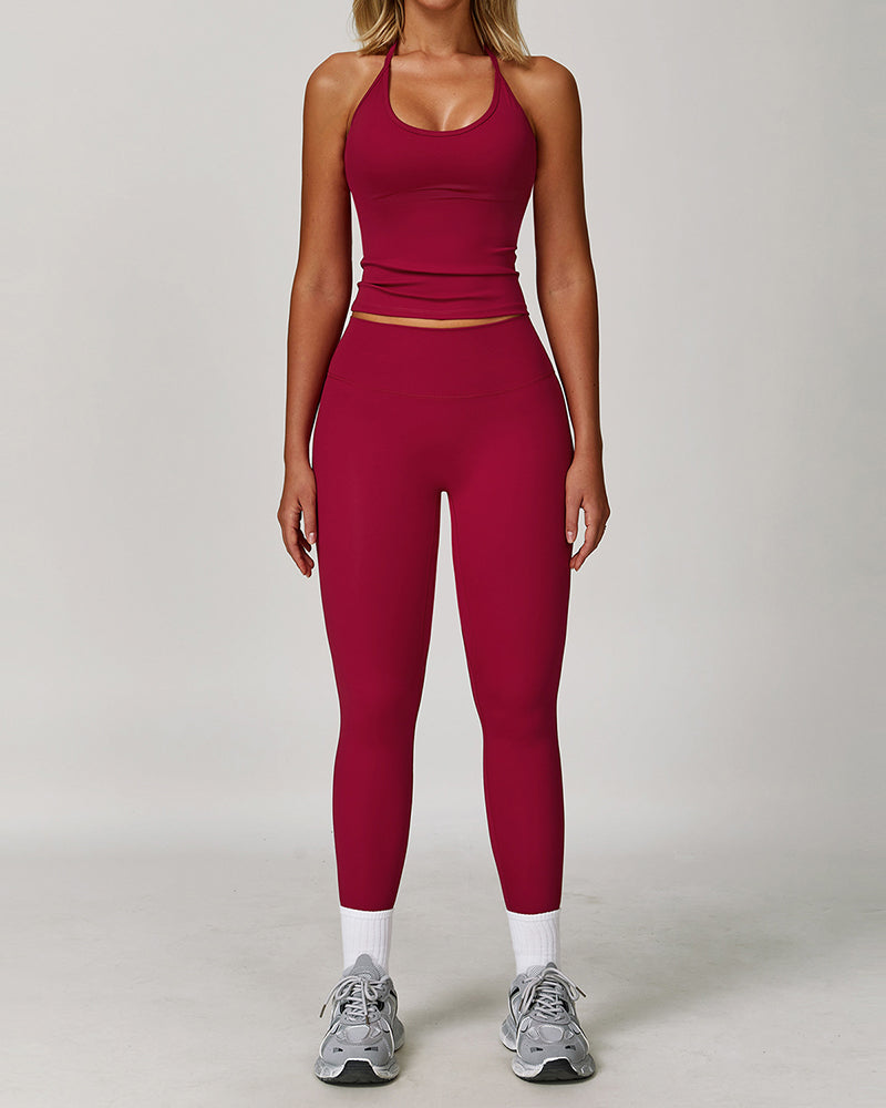 OEM Women Vest And Leggings Sports Yoga Two-piece Sets S-XL