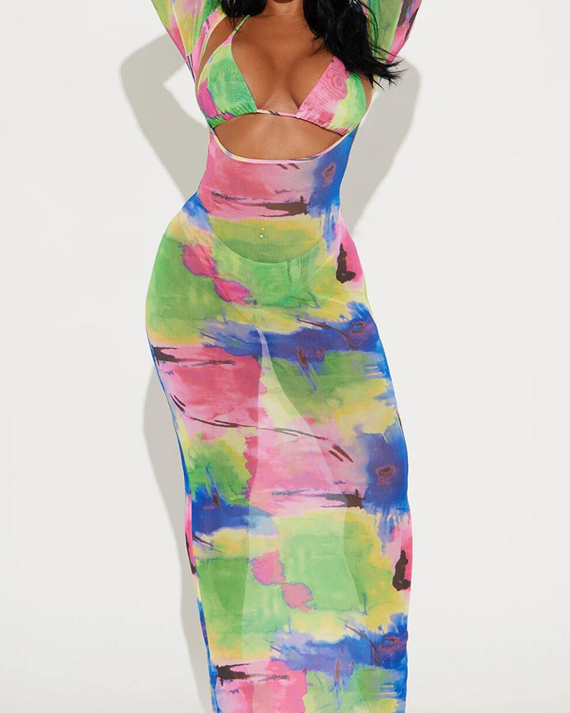 3PCS Set Women Wholesale Floral Printed Swimwear Set S-L