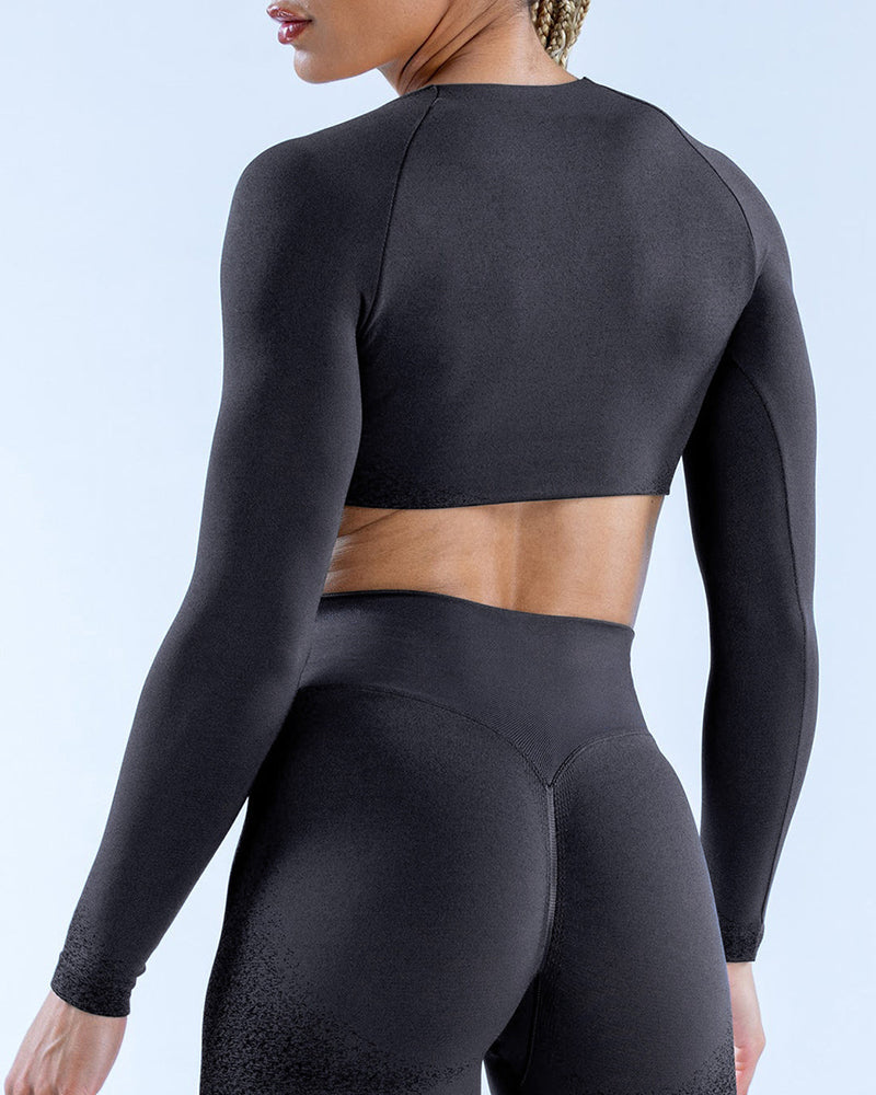 Women Factory Customized Long Sleeve Wrap Bra Fitness Crop Top XS-XL