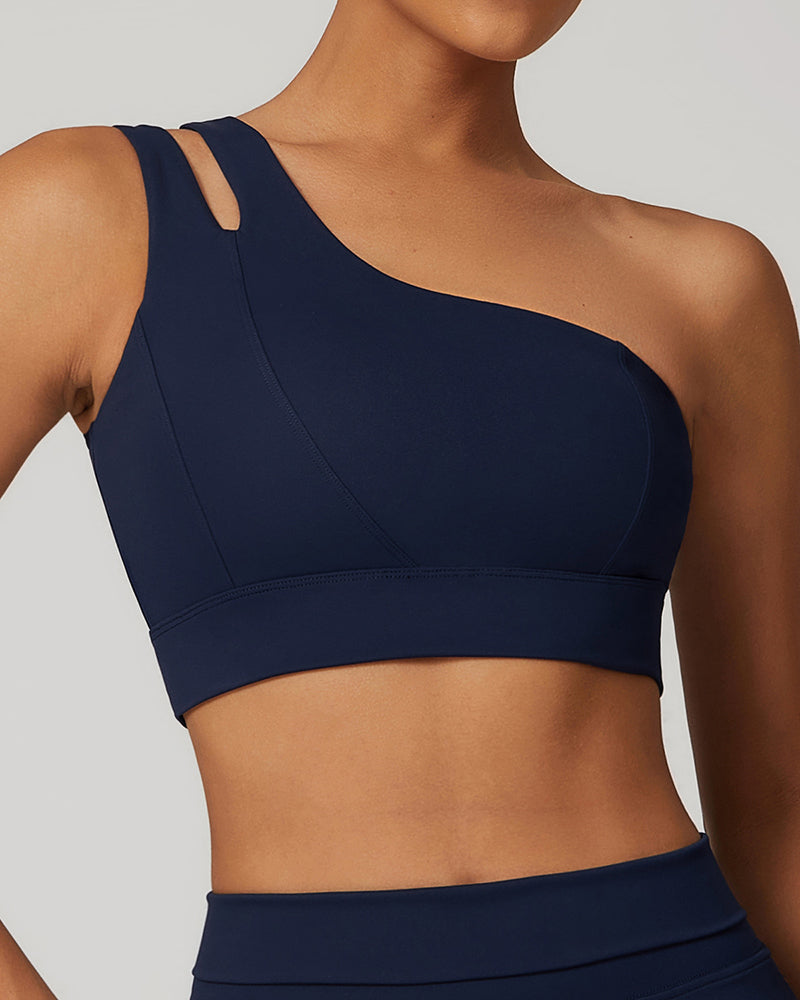 OEM Women One Shoulder Sports Yoga Bra S-L