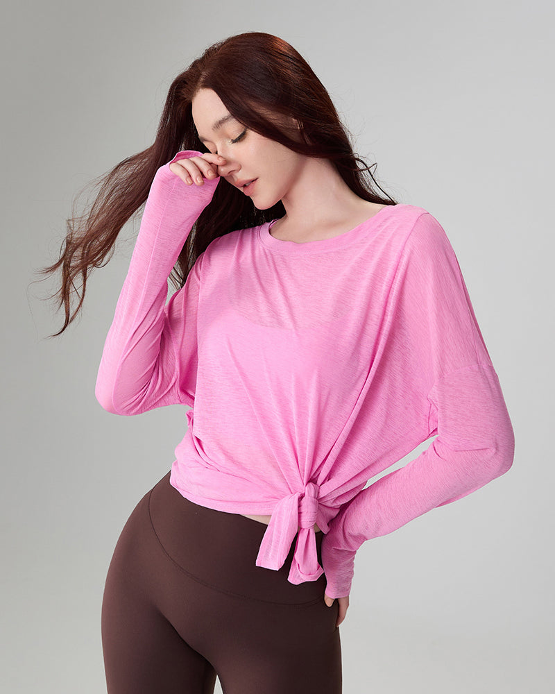 Autumn New Breathable Cover Women Sports Fitness Long Sleeve Loose Top M