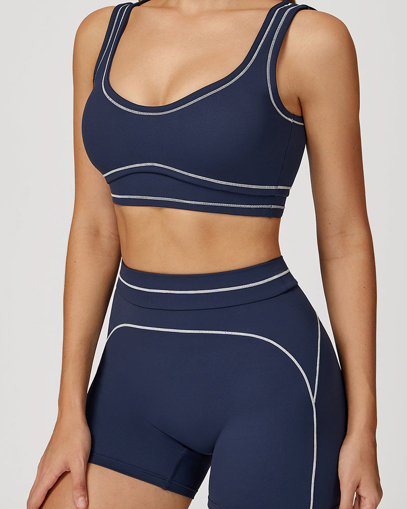 Women Logo Add Colorblock Yoga Bottom Mini Tight Shorts S-XL