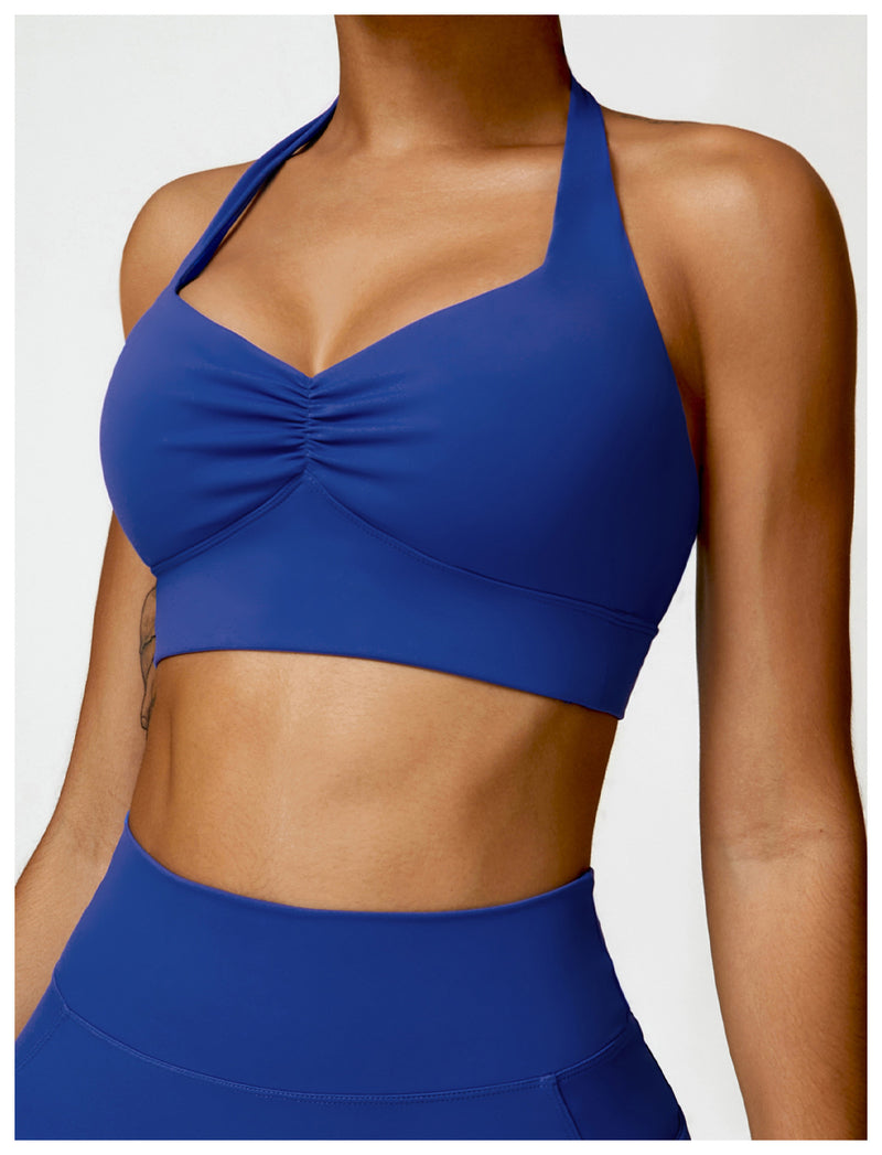 OEM Factory Add Logo Quickly Dry Halter Neck Fitness Sports Bra S-XL