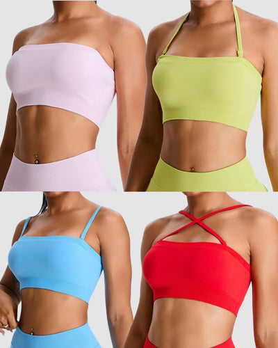 Seamless New Yoga Top Slim Tube Top Sexy Sports Yoga Vest Pink Yellow Blue Red Black S-XL