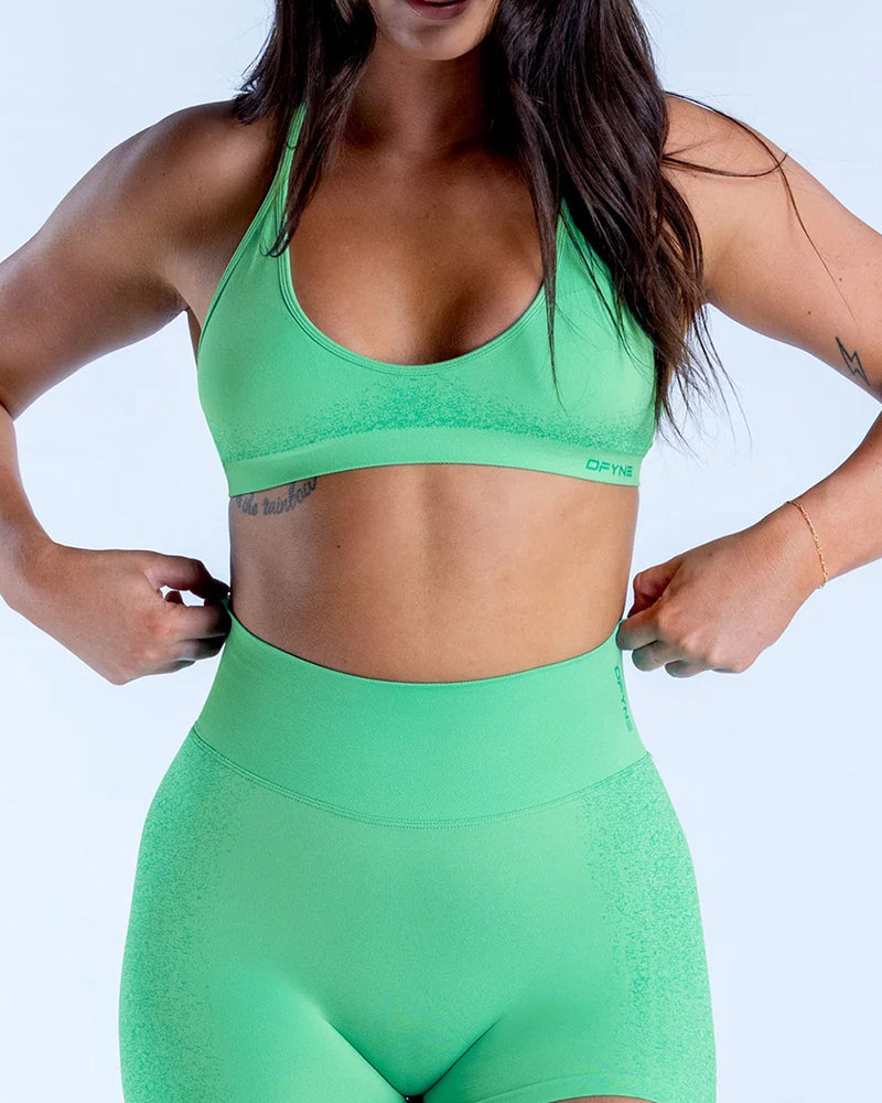 Solid Color DIY LOGO Women Halter Neck Fitness Work Out Bra XS-XL