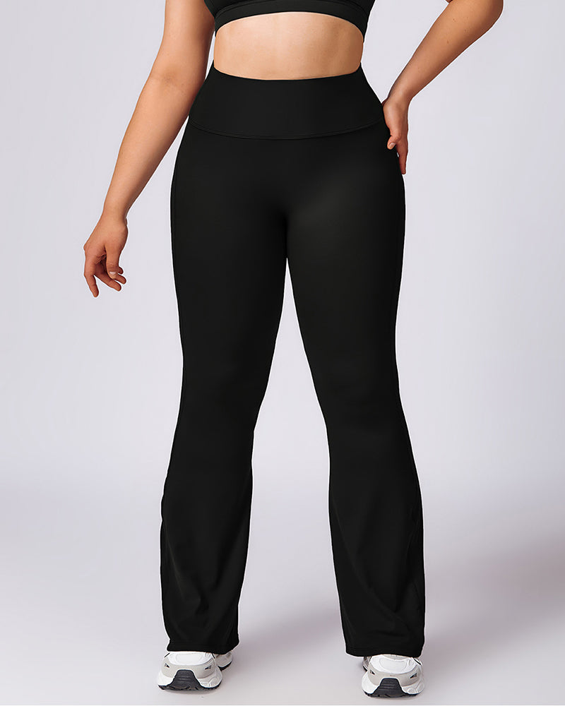 Women High Waist Wide Leg Fitness Plus Size Pants XL-3XL