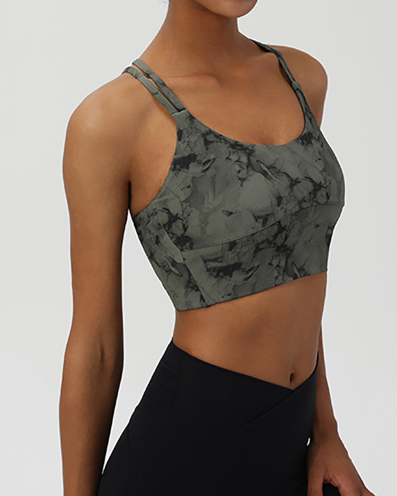 Popular Summer Sling Printed Yoga Sports Bra S-2XL