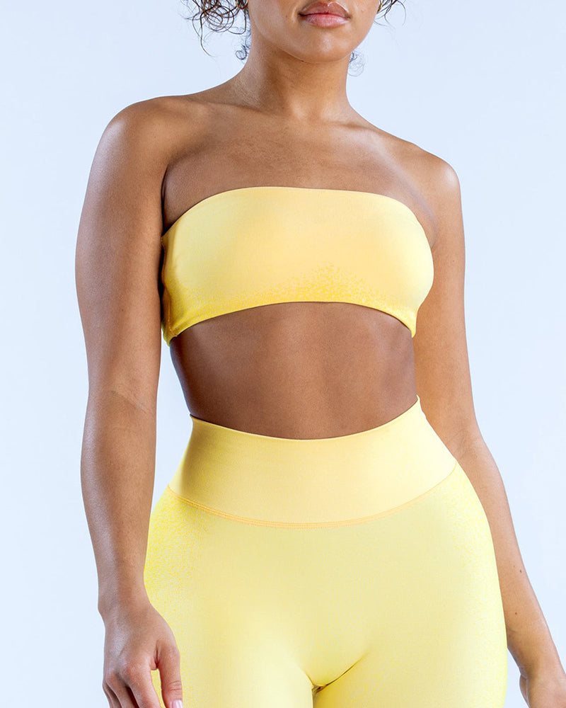 Solid Color Logo DIY Customized Women Sleeveless Sport Tube Top Bra XS-XL