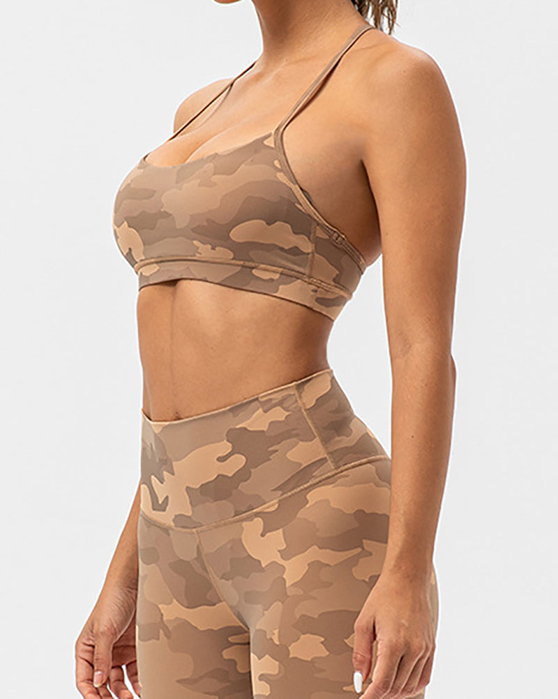 Woman Sling Summer Sports Camo Printed Bra S-2XL