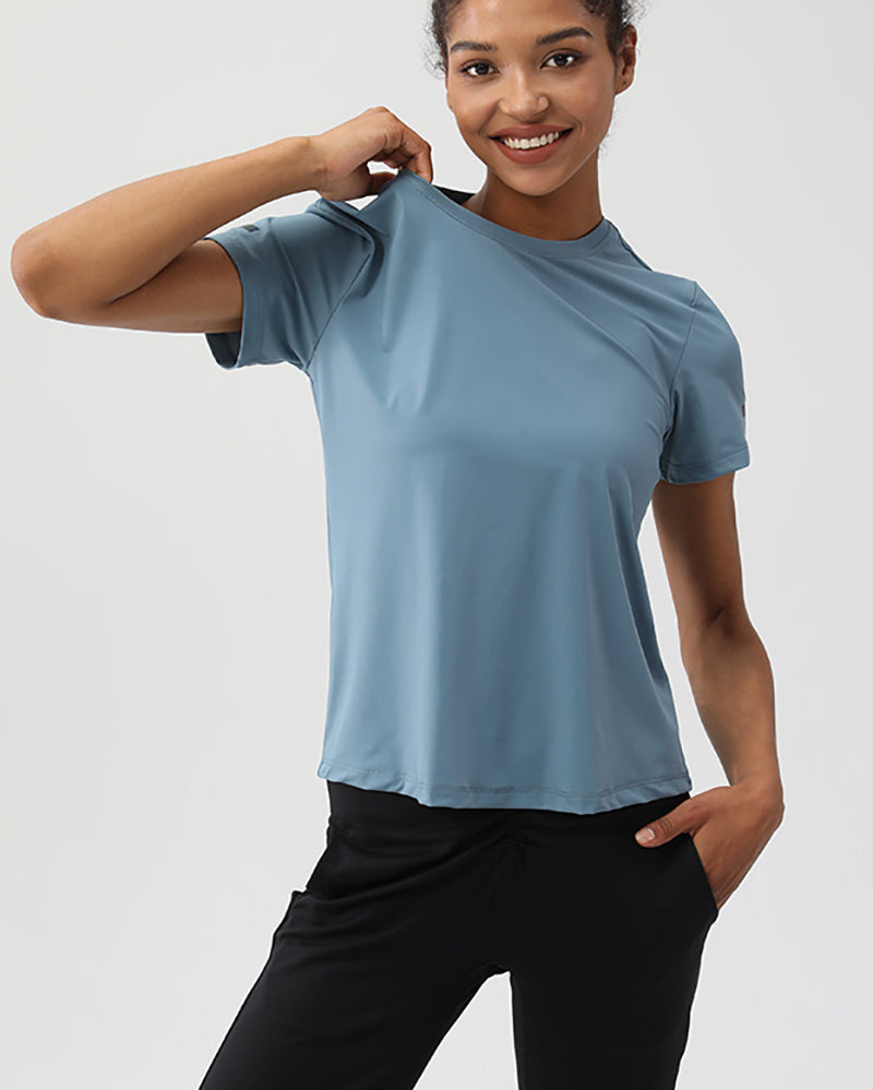 Women Spring New Loose Sports Short Sleeve T-shirt S-XL