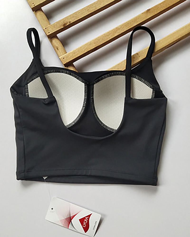 Women Sling Training Running Fixed Cup Bra Sports Bra S-XL