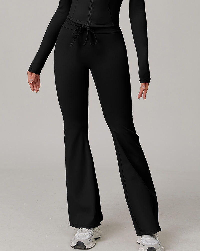 OEM Women Sun Protection Wide Leg High Waist Breathable Sports Pants S-XL