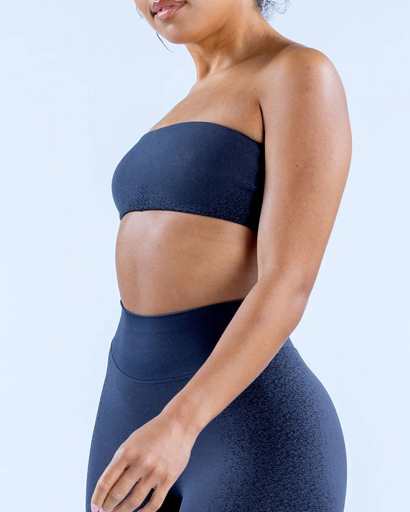 Solid Color Logo DIY Customized Women Sleeveless Sport Tube Top Bra XS-XL