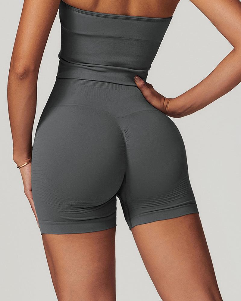 China Supplier Women Seamless High Waist Hips Lift Running Shorts S-XL