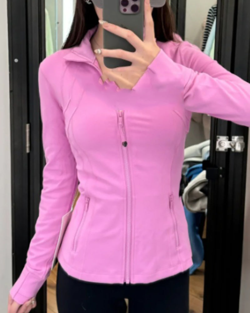 Women Popular Long Sleeve Patchwork Slim Sports Running Jacket 2-12