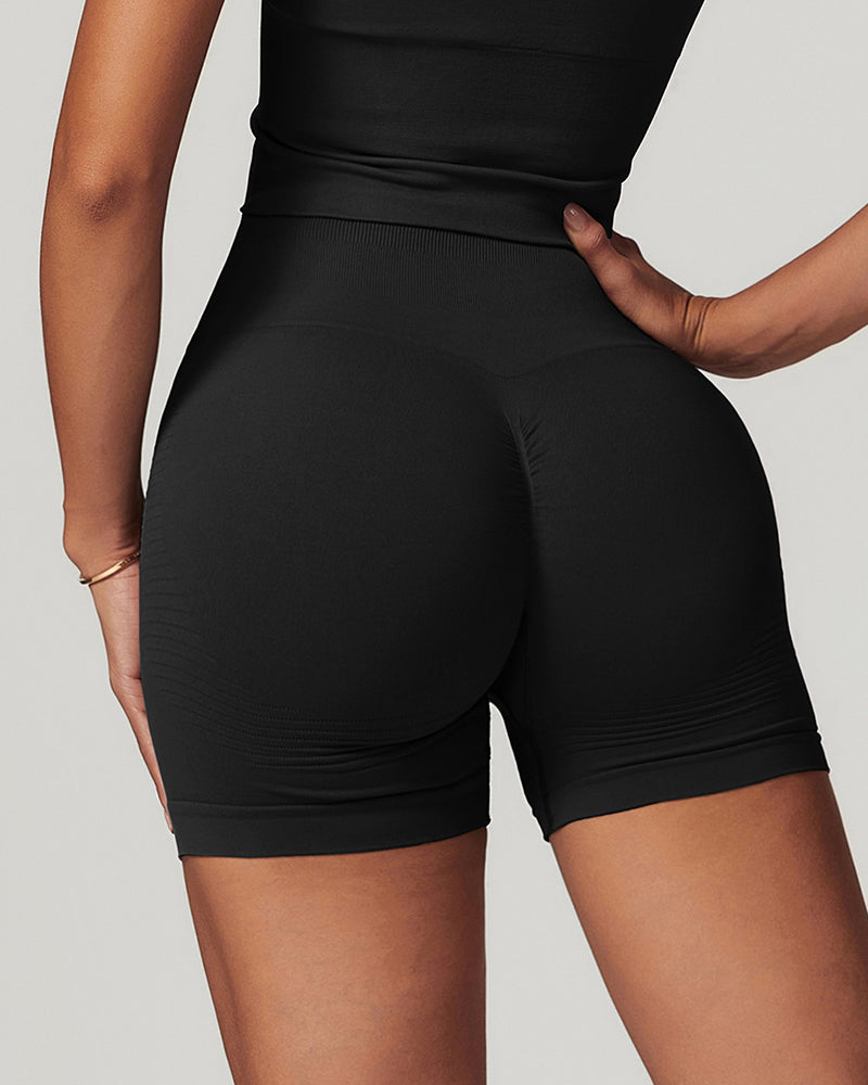 China Supplier Women Seamless High Waist Hips Lift Running Shorts S-XL