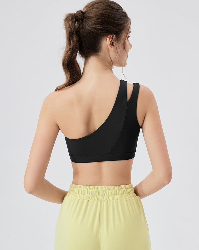 Women OEM Yoga One Shoulder Running Sport Bra S-XL