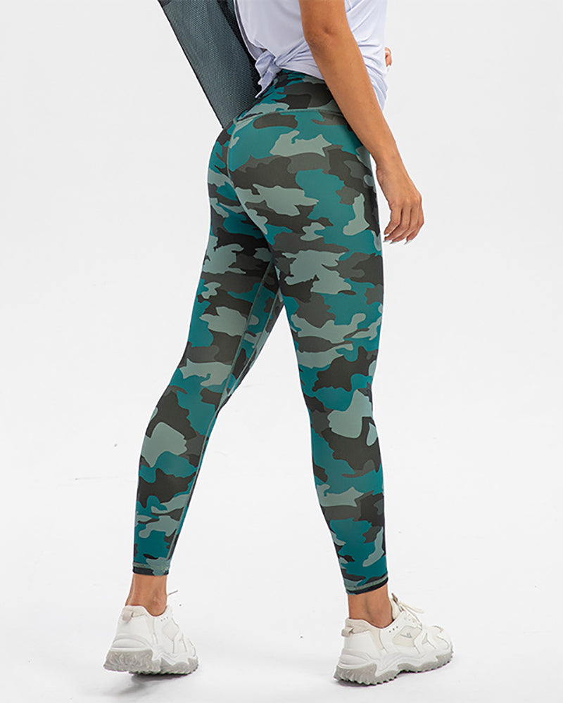 Summer Women Camo High Waist Sports Leggings Pants S-2XL