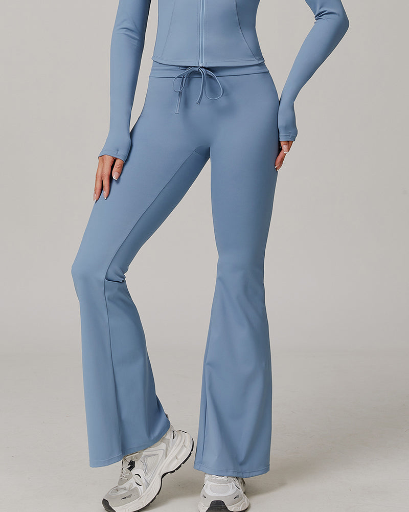OEM Women Sun Protection Wide Leg High Waist Breathable Sports Pants S-XL