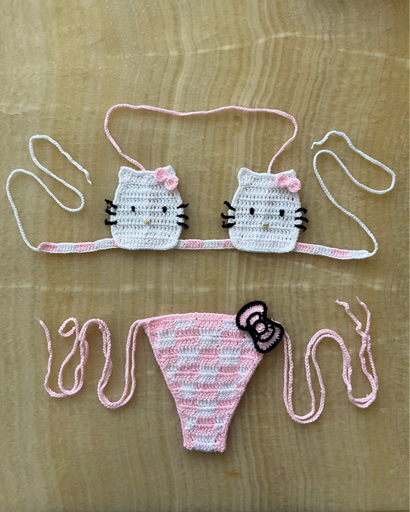 Crochet Knitted Cute Sexy Bikini