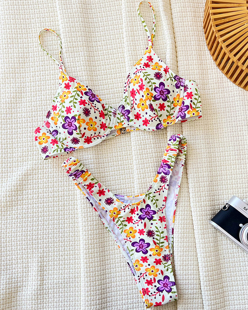 Floral Printed Hot New Bikini Set S-L