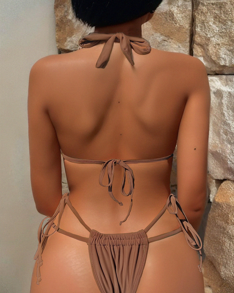 Coffee Color Women Sexy Bikini Set S-XL