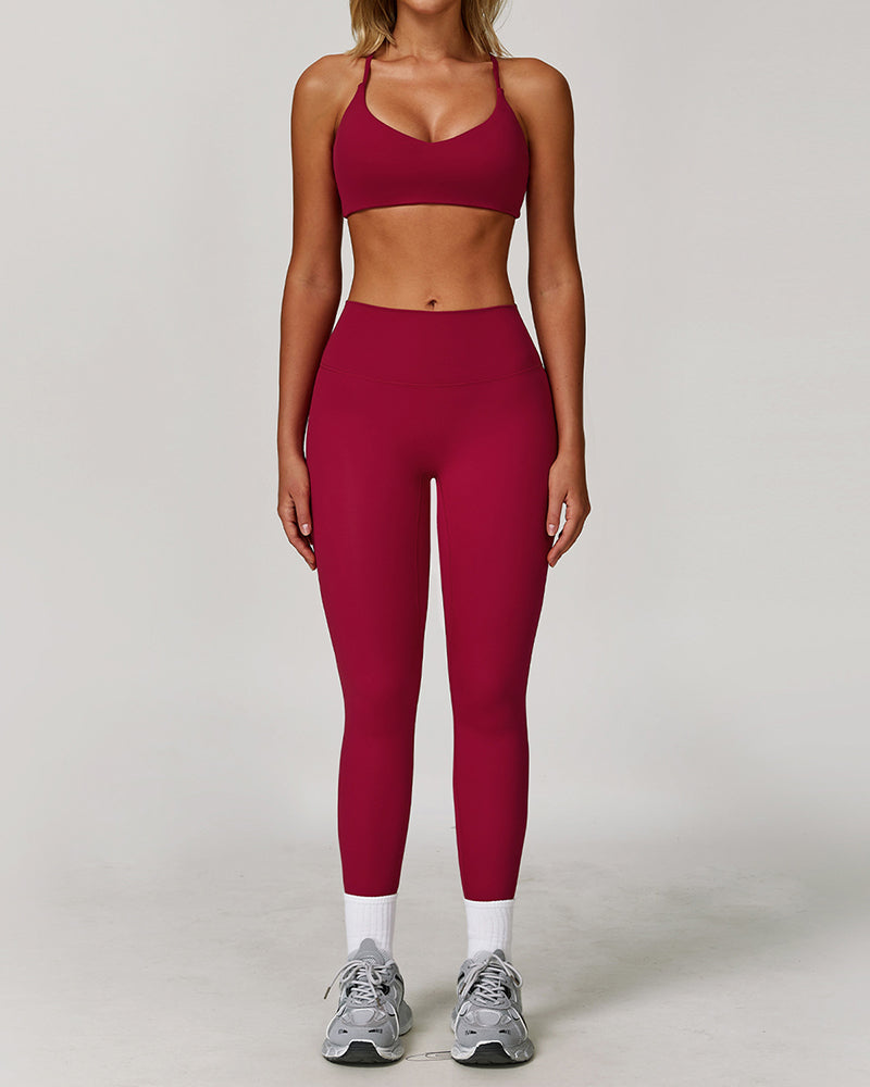 OEM New Wholesale Women Vest And Leggings Sports Yoga Two-piece Sets S-XL
