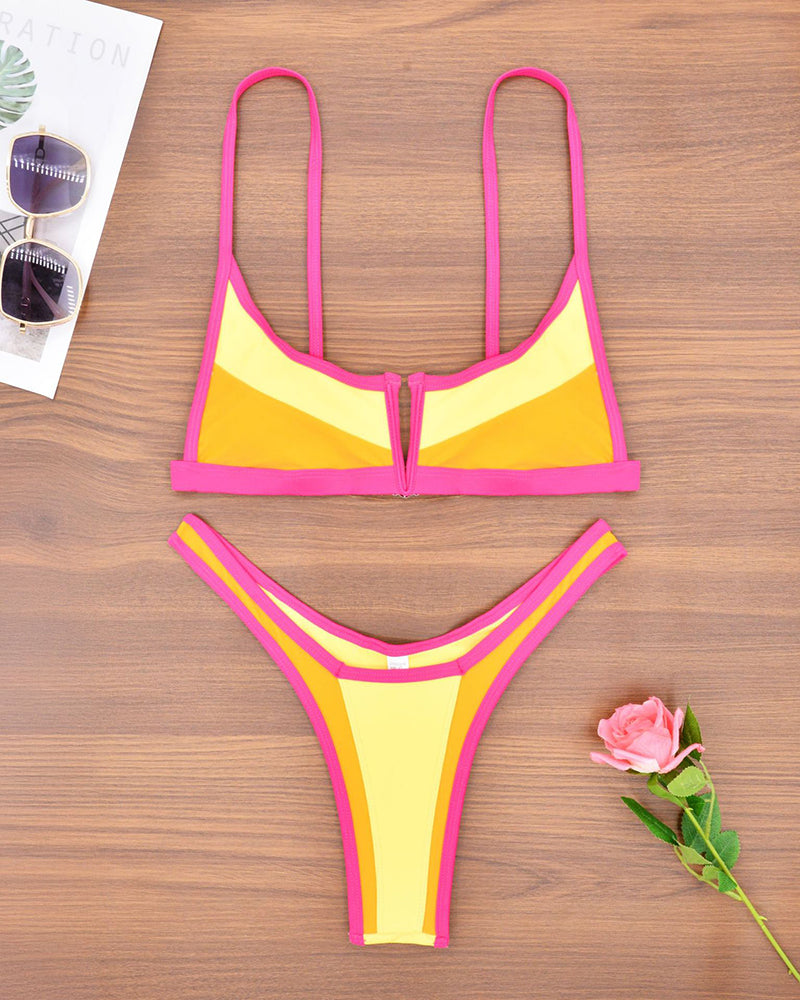 2025 New Arrival Colorblock Sexy Bikini Set S-XL