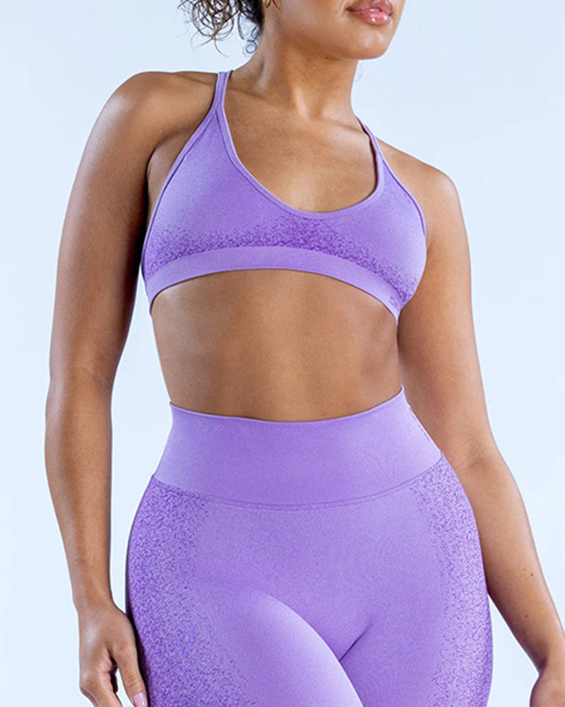 Solid Color DIY LOGO Women Halter Neck Fitness Work Out Bra XS-XL