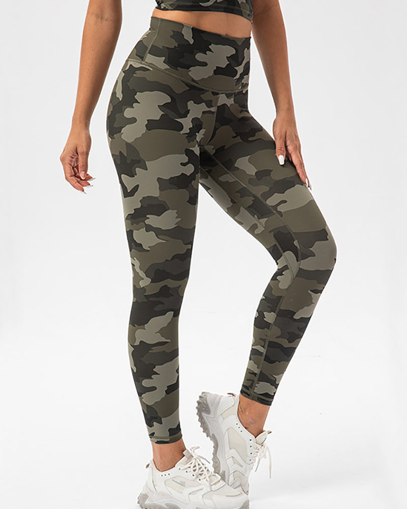 Summer Women Camo High Waist Sports Leggings Pants S-2XL