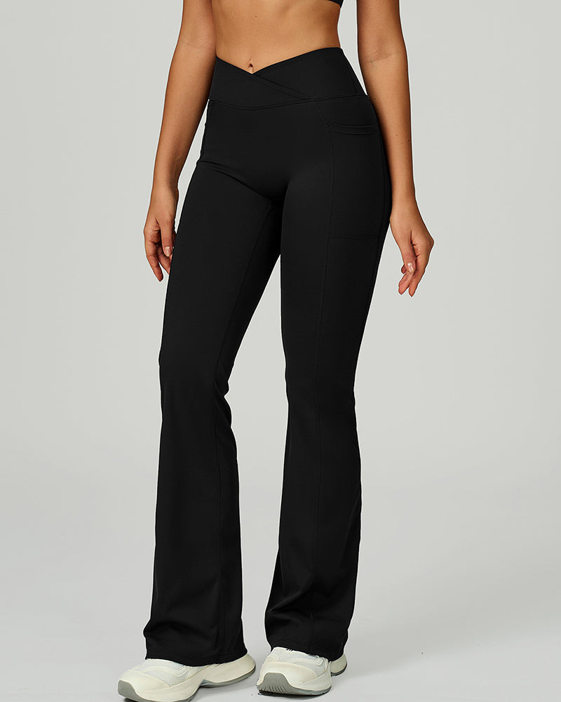 Women Criss High Waist Wide Leg Running Dancing Pilates Pants S-XL